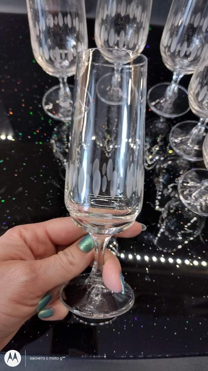 Комплект от тънкостенни чаши кристалин за вино, ликьор, шампанско, вод