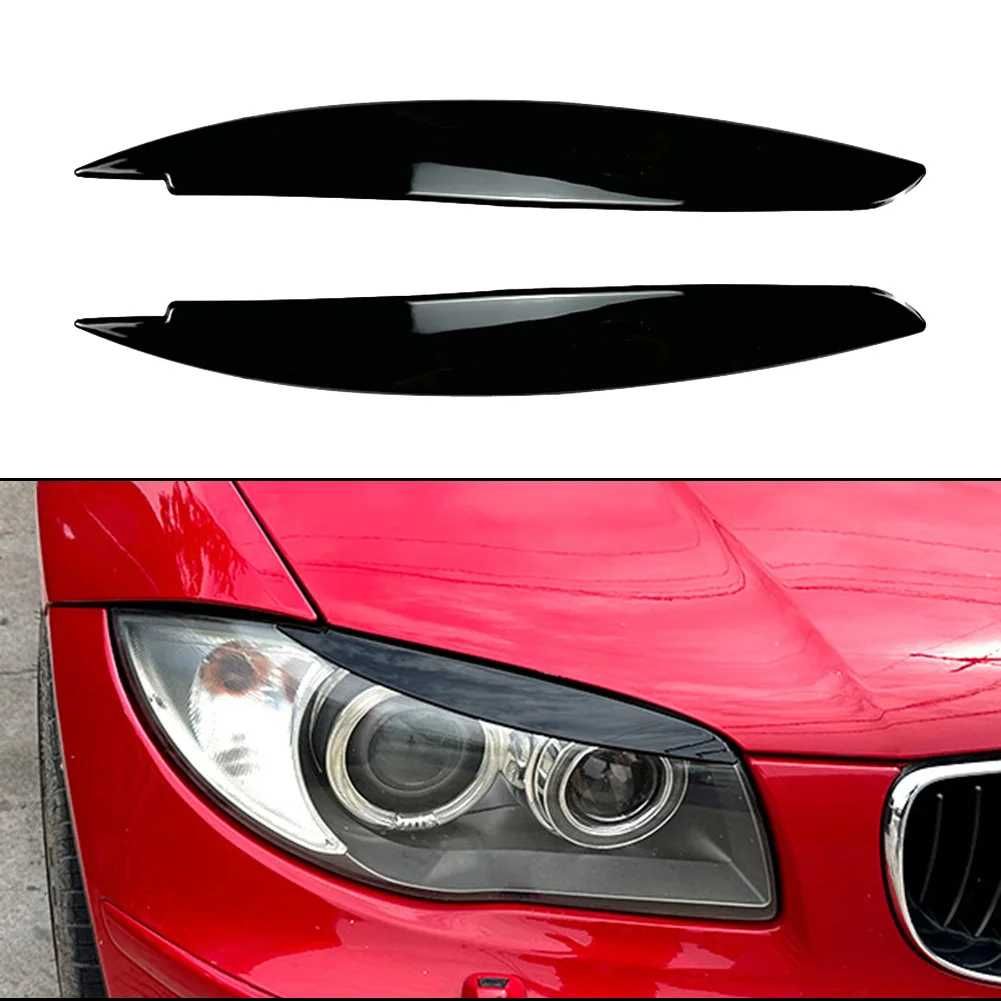 Set 2 Pleoape Faruri Far BMW E87 E88 E81 E82, 2008-2013, Negru Lucios