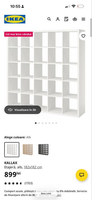 Kallax etajera IKEA, 182x182cm