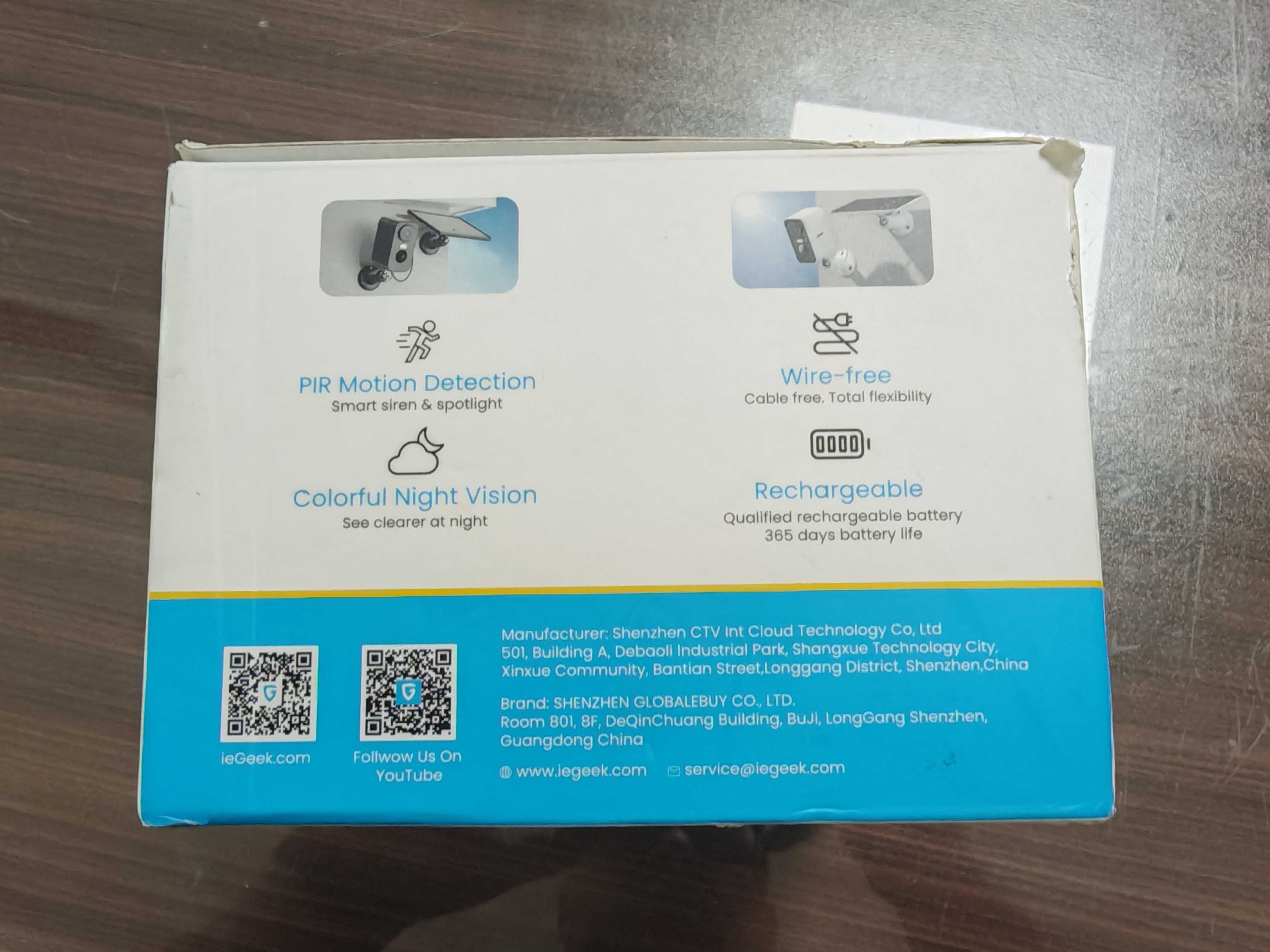 Камера със соларен панел IeGeek ZS-GX3S  безжична, външна,2K QHD(3 MP)