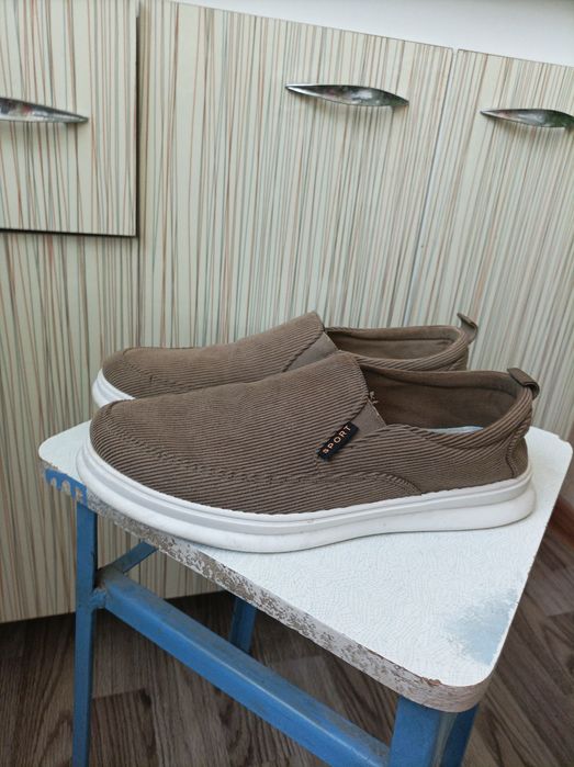 Туфли мокасины бежевые