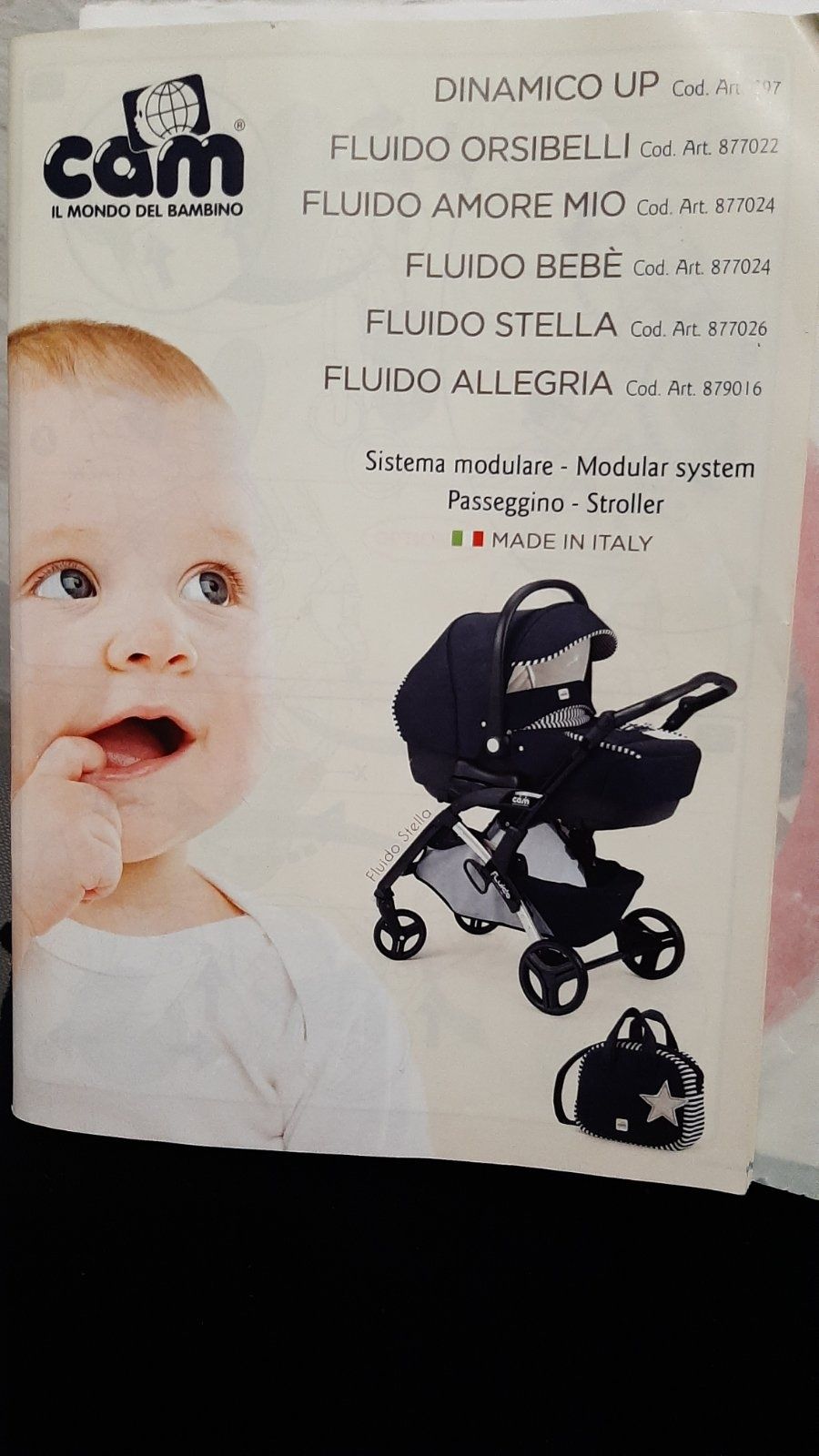 Бебешка количка 3 in 1CAM FLUIDO AMORE MIO