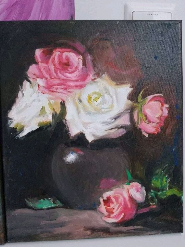 Tablouri cu flori,pictate manual