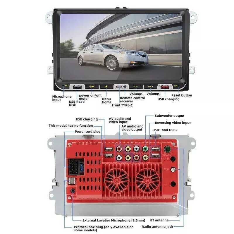 MP5 Player auto cu ecran tactil HD de 9 inch, carplay + auto BT MP5