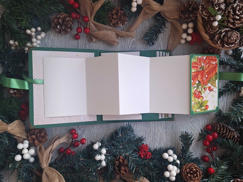 Коледен скрапбук албум "Коледен блясък" в зелено /48.20
