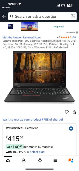 Lenovo Ultrabook core I5