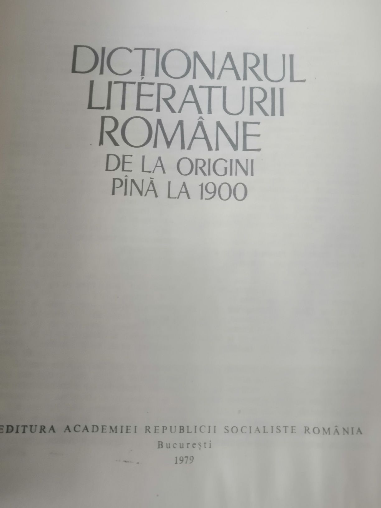 Istoria literaturii române de la origini pana la 1900