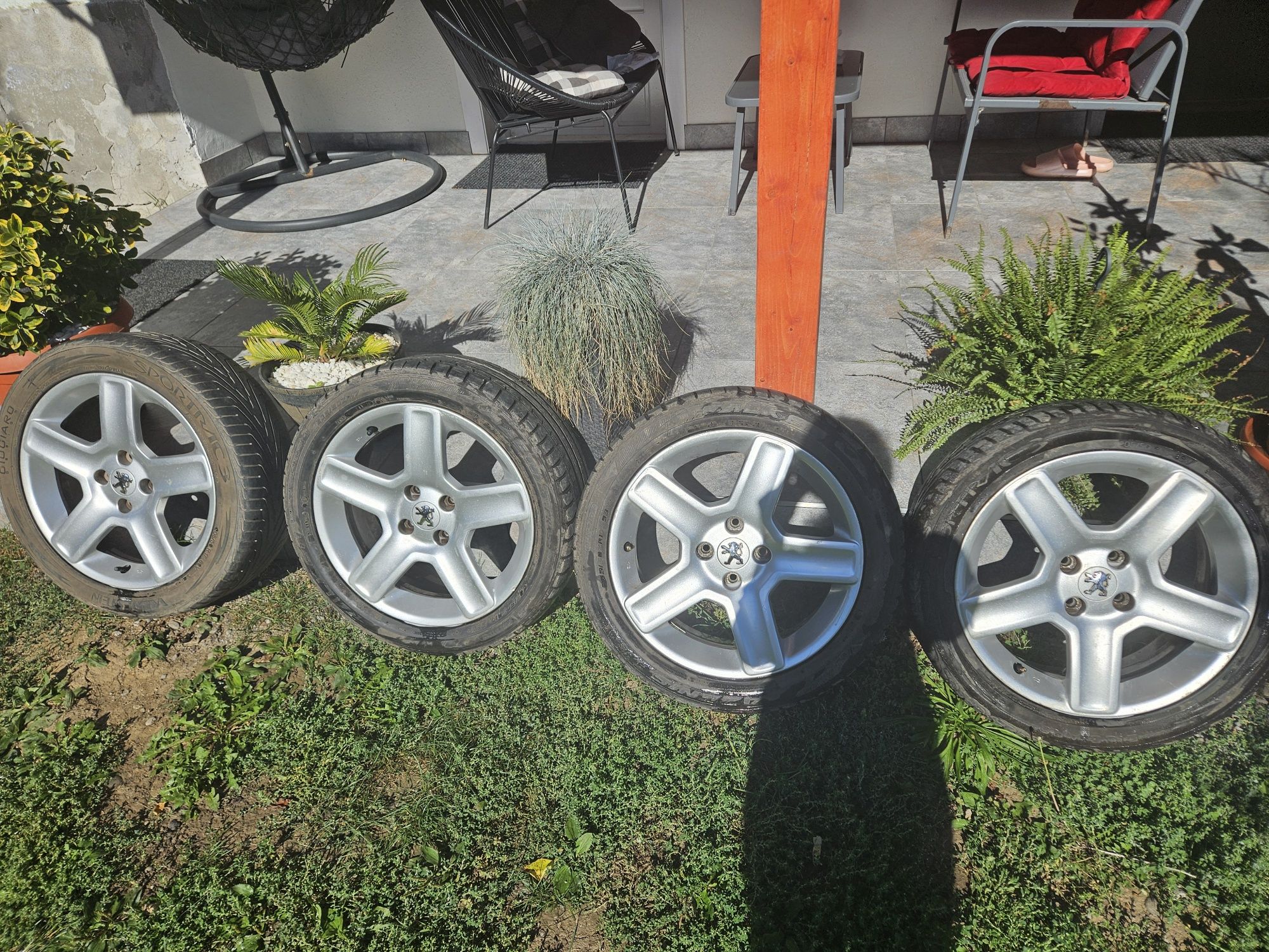 4 Jante aliaj originale Peugeot 17" + Anvelope Vredestein Sportrac 3