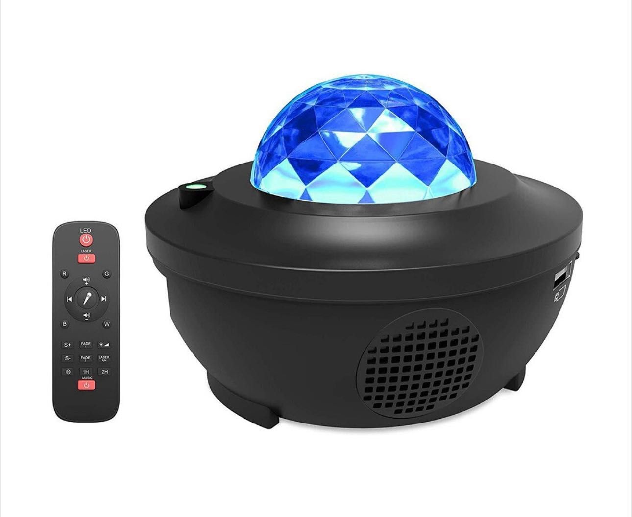 Нощна лампа с проектор, въртене на 360, Bluetooth, Музика.