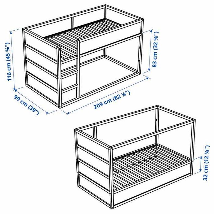 Pat pentru copii Ikea Kura