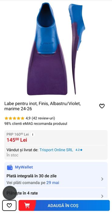 Labe snorkeling copii, mărimea 24-26