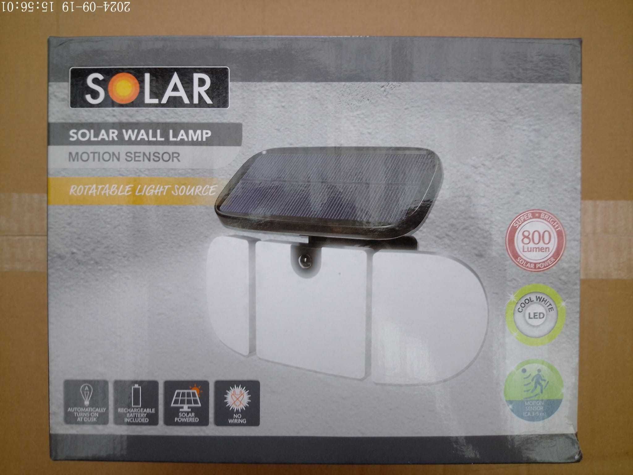 Proiector solar, 800 lumeni, cu senzor de miscare si crepuscular