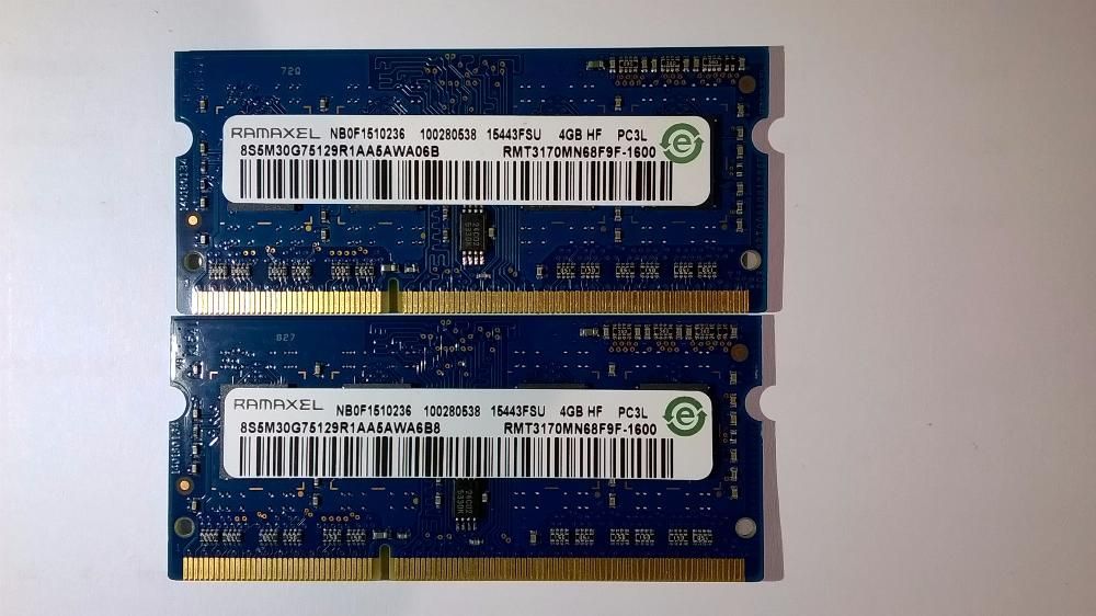 Ram laptop Ramaxel 8GB 2*4 12800 DDR3 1600 RMT3170MN68F9F-1600 PC3L