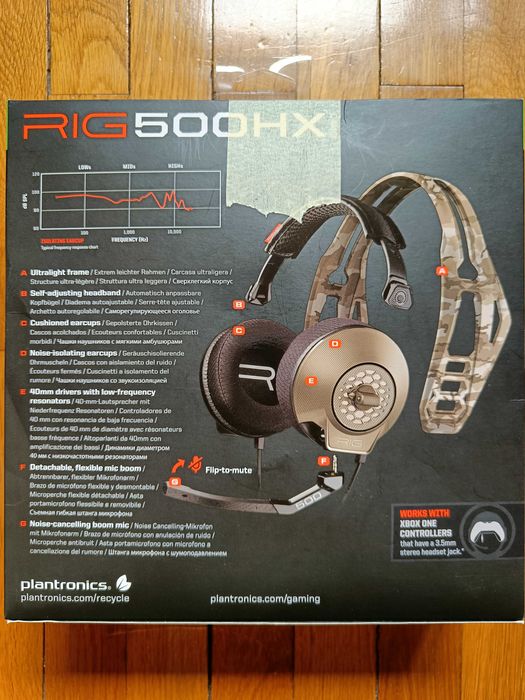 Casti Gaming Plantronics RIG 500HX Xbox One, PC (noi, in cutie)