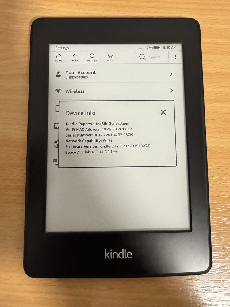 Kindle paperwhite - 6th generation