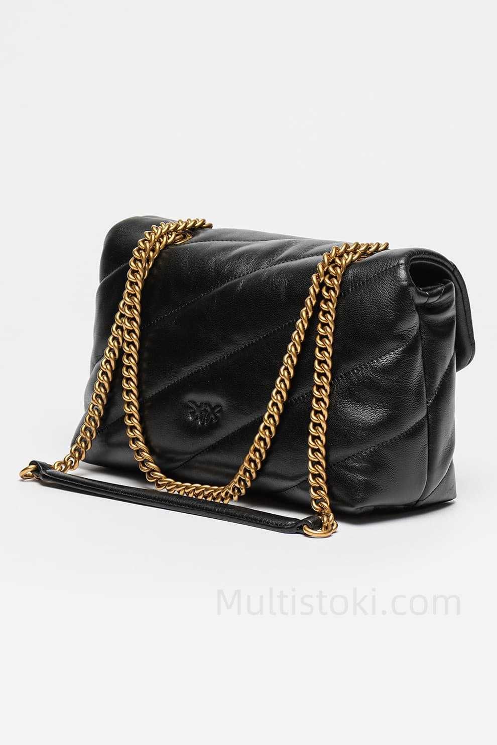 PINKO Дамска чанта Love Mini Puff Maxi Черен чистонова 28x19x10см