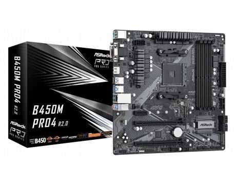 Дънна платка: ASRock B450M Pro4 R2.0 и Процесор AMD Ryzen 5 1600X