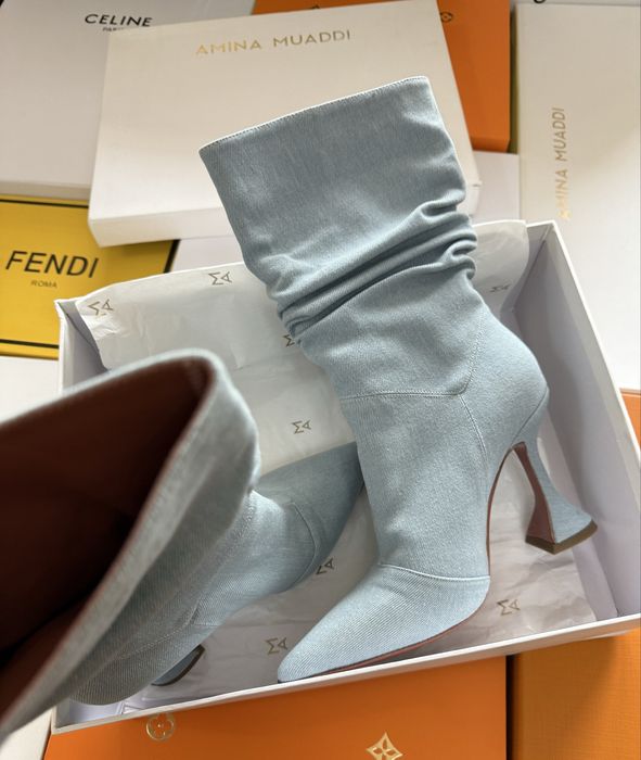 Amina Muaddi дамски дънкови ботуши New Season