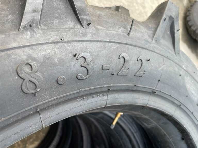 Anvelope noi 8.3-22 de tractor Iseki Yanmar Kubota 10pr cu camera