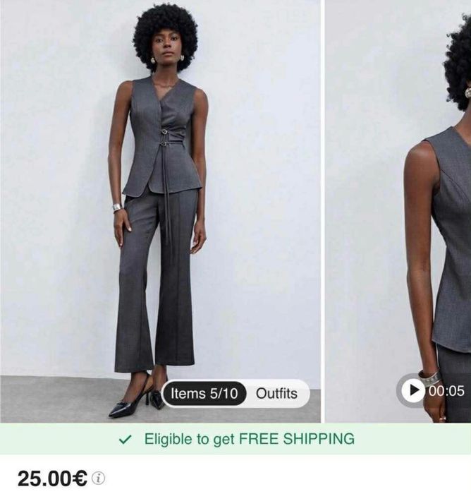 Комплект Shein тъмно сиво
