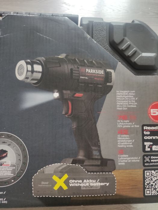 Suflanta cu aer cald pe acumulator de 20 V Parkside Performance