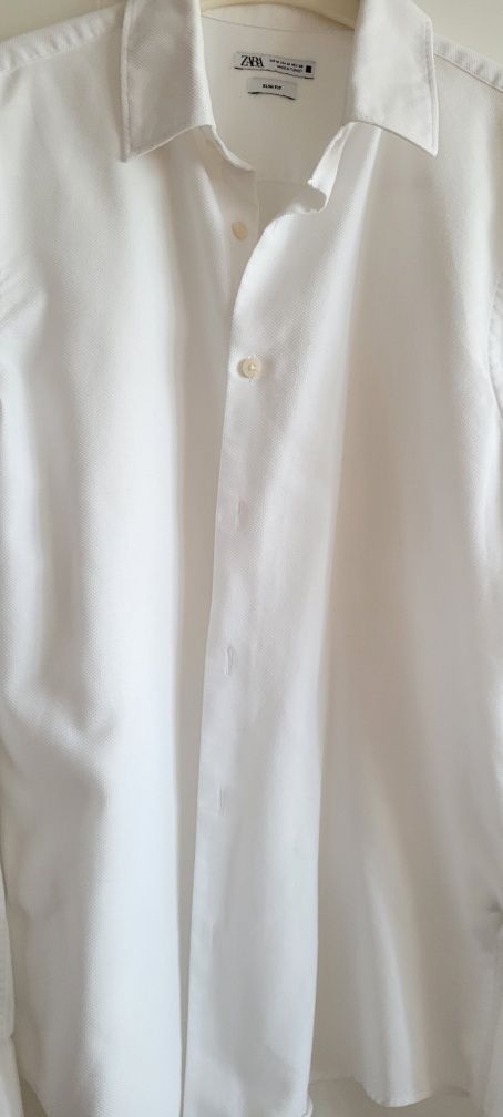 Cămașă Zara man albă slim fit