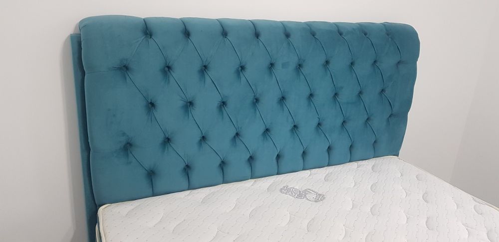 Pat tapitat ODESSA 140/160/180x200 cadru+somiere METALICE+CATIFEA