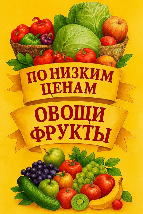 Овощной Банер,Реклама,Вывеска, Наружная Реклама, Плакат, Стоящий