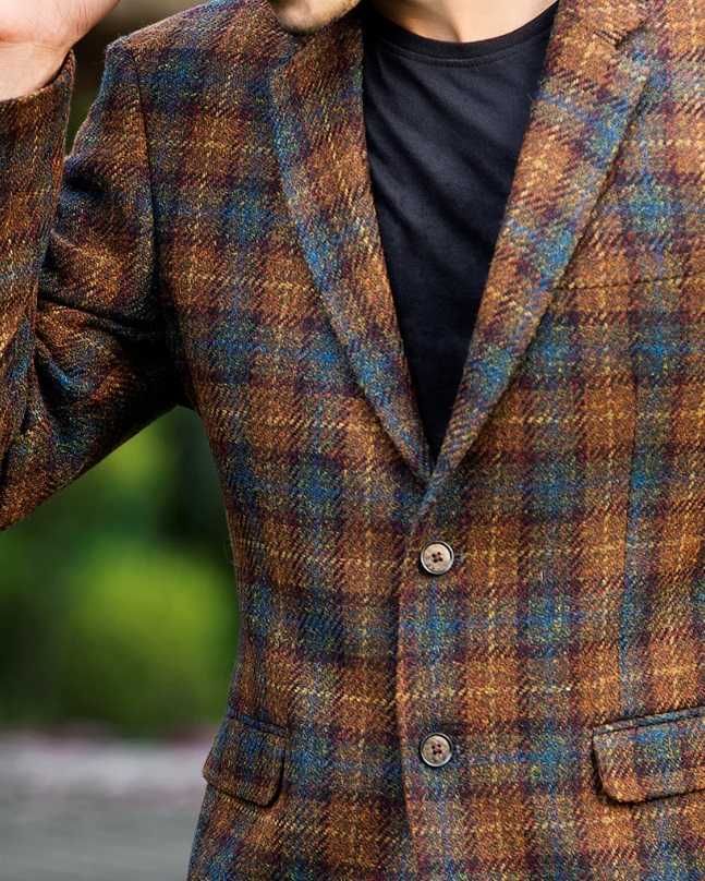 Sacou blazer slim 48 M premium Staford Blazer lana tweed carouri