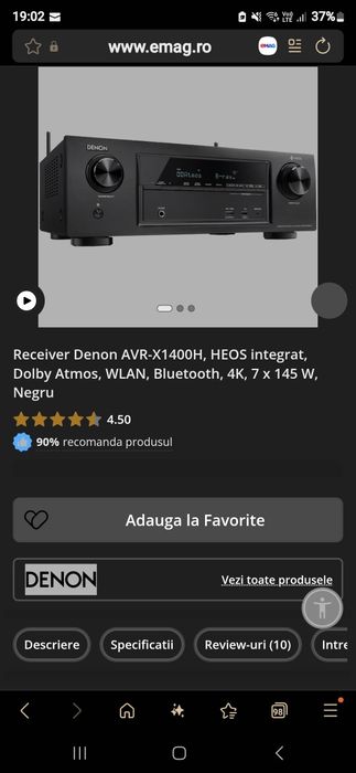 Denon AVR X1400H Bt-wifi-spotyfi (cel mai mic preț de pe piață)