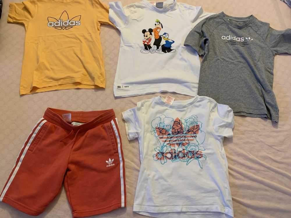 Compleu plus 3 tricouri ADIDAS ORIGINALS ca NOI marime 122