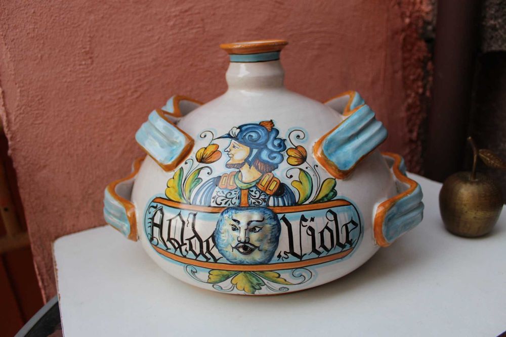 Sticla ceramica colectie ITALIA - TUSCIA, DERUTA, lucrata manual