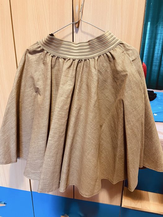 Pulover casmir 100% in 2 straturi, fusta made in Ro + saboti piele 38