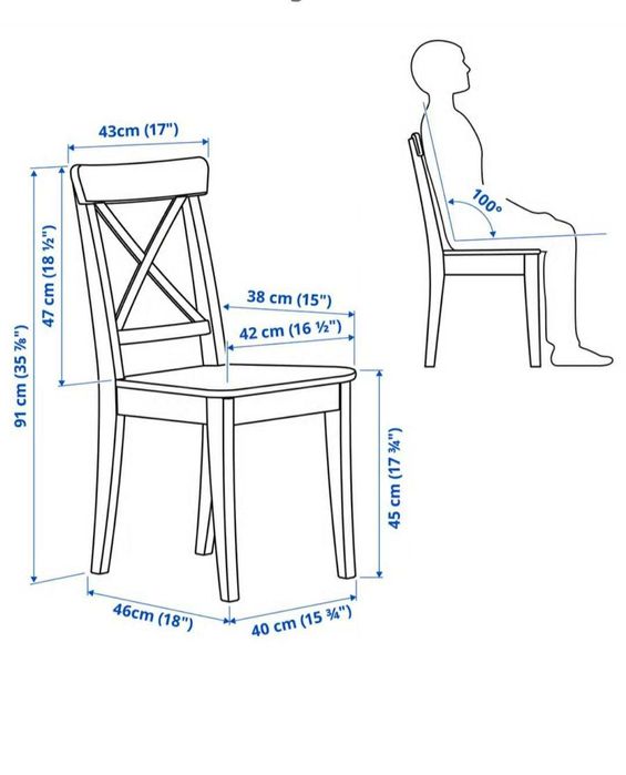 Set masă + 4 scaune IKEA din lemn masiv