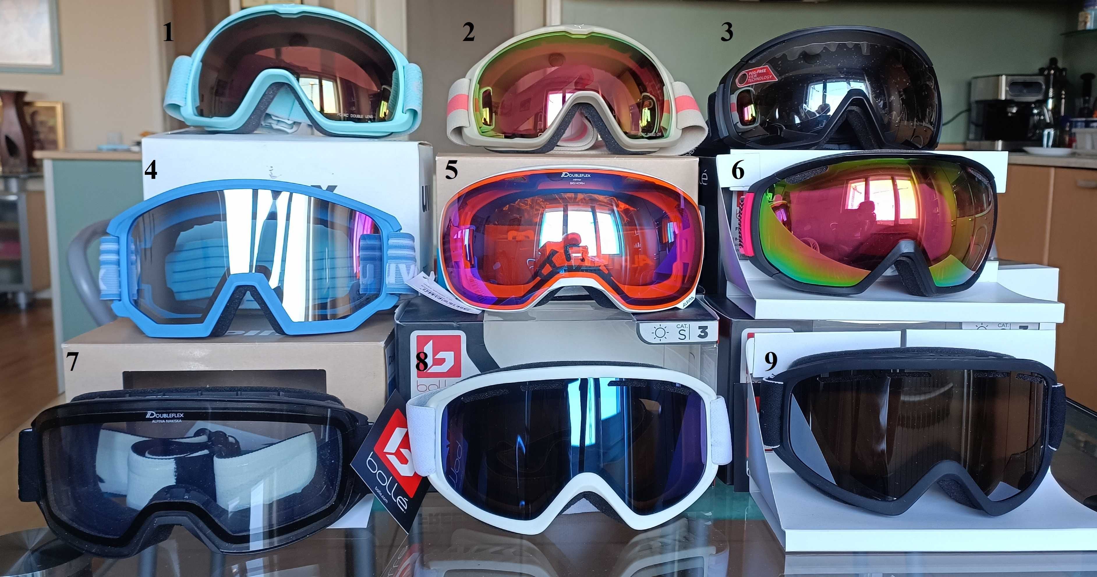 Ски/сноуборд маски/очила -UVEX, ALPINA, BOLLE.