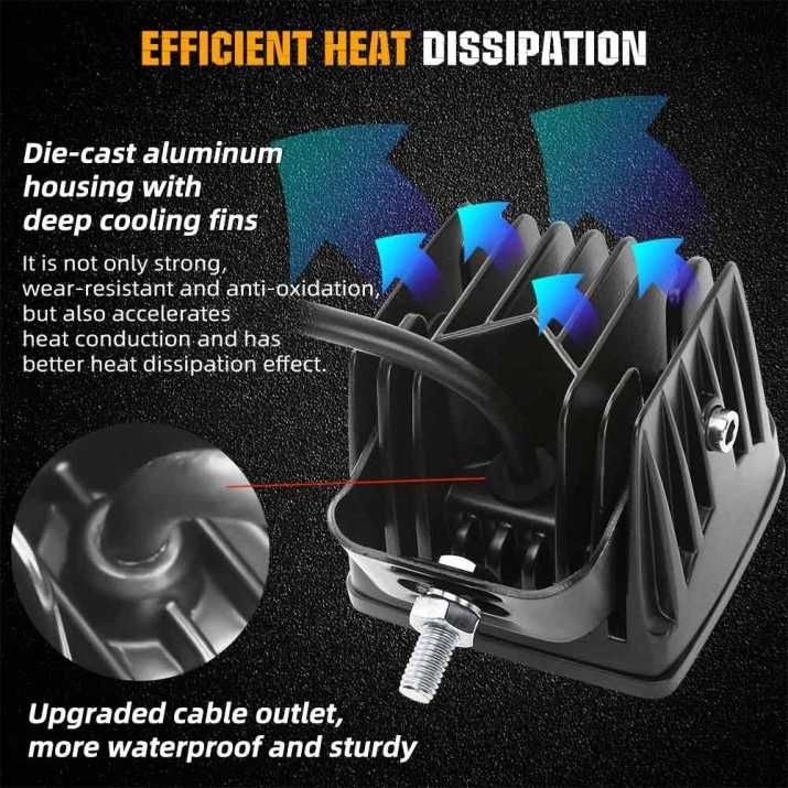 Комплект 6 броя LED Диодни халогени с аварийна светлина блиц офроуд
