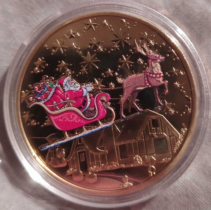 Коледно - новогодишен плакет в защитна капсула . Merry Christmas