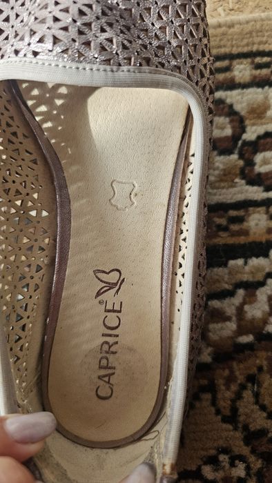 Balerini opincute crem auriu rose Caprice nr 38
