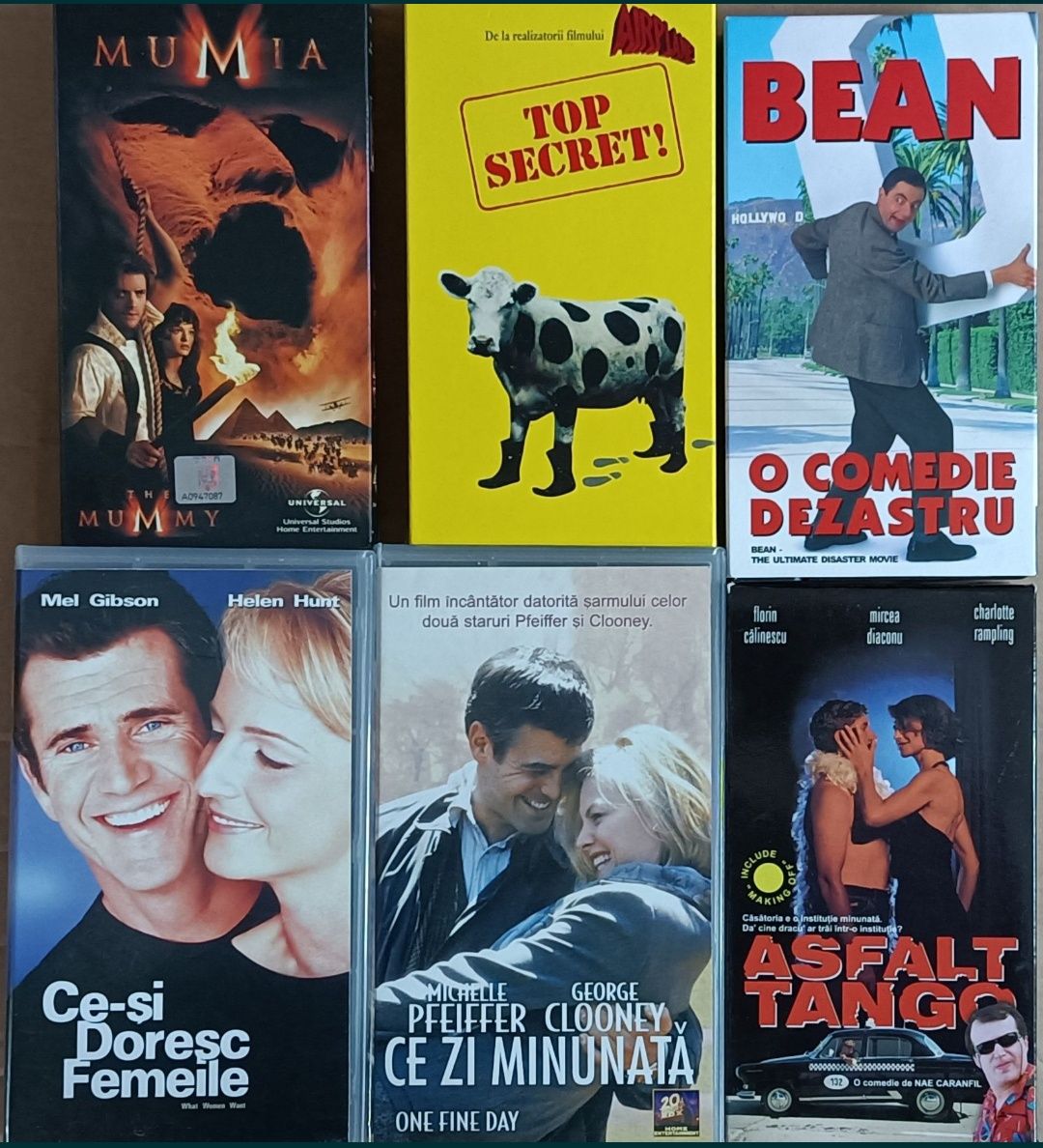 Casete video cu filme, Bean , Mumia , Asfalt tango , tot lotul 200 lei