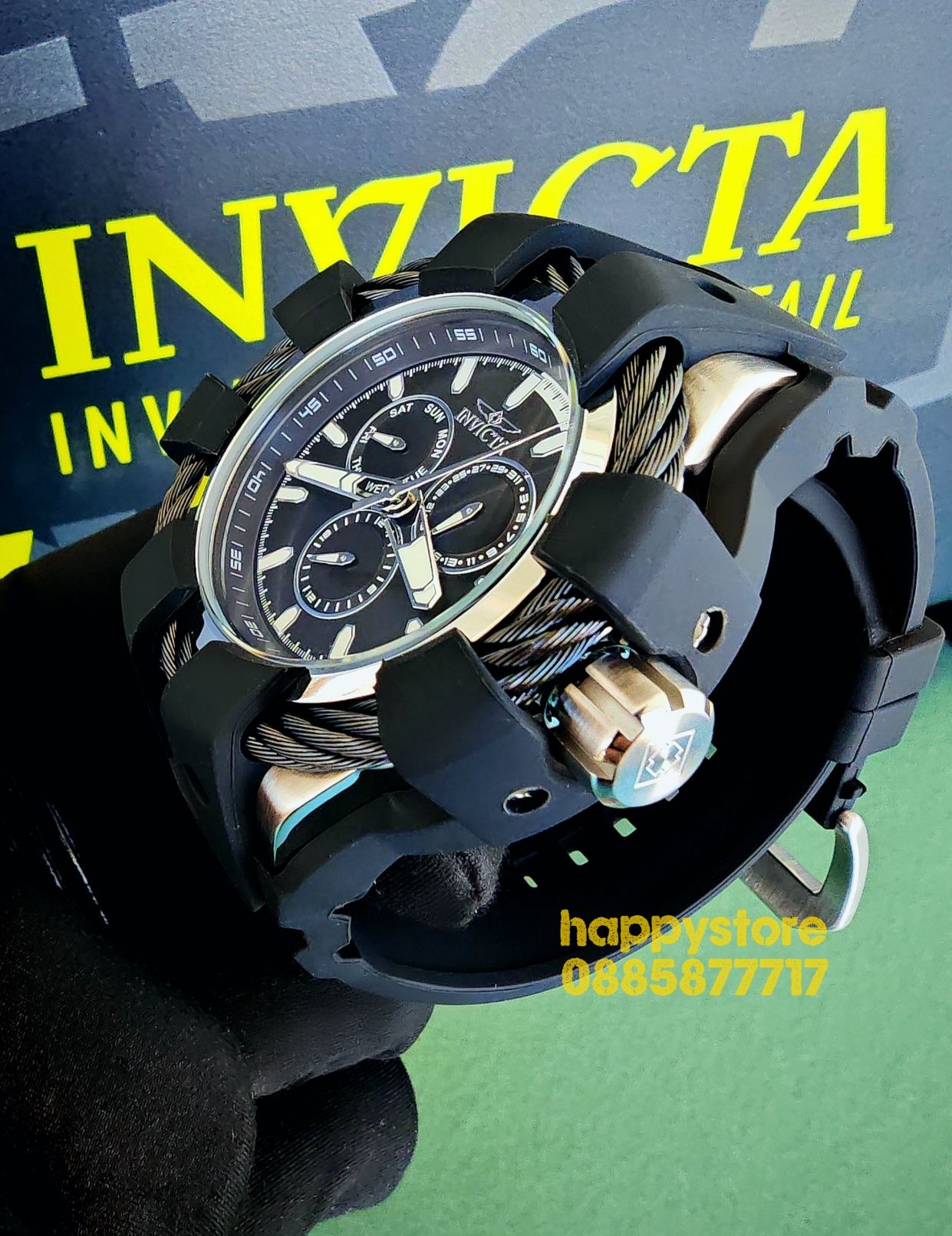 INVICTA Bolt Shock Black 54 mm, Инвикта нов ръчен часовник