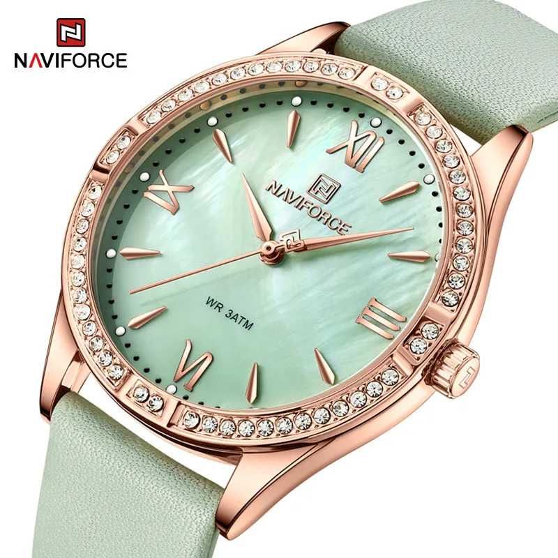Дамски часовник Naviforce, Луксозен, Седефен циферблат, 6 цвята