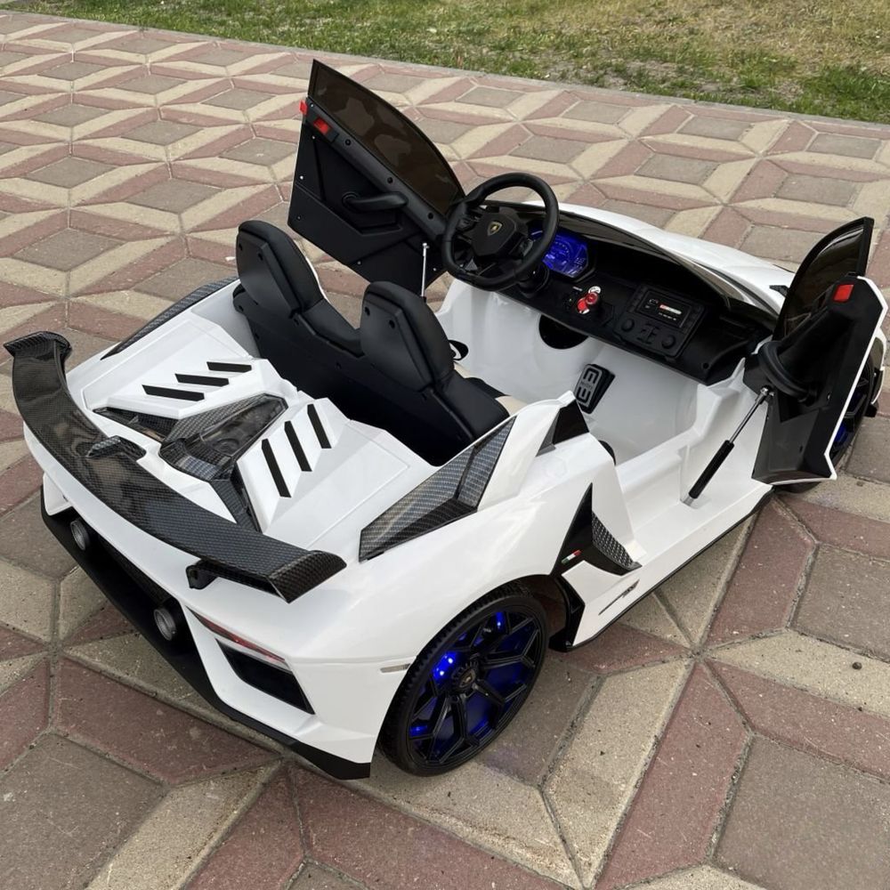 Детский электромобиль Lamborghini Aventador SVJ 24V белый| доставка