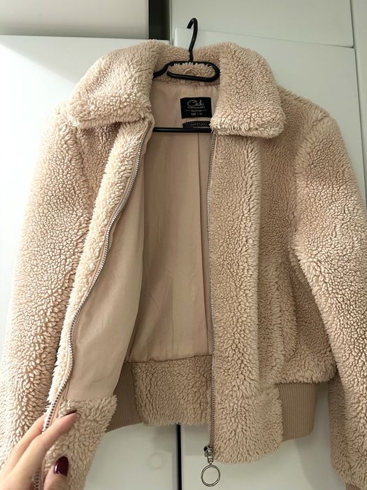 Geaca teddy roz pudrat XS