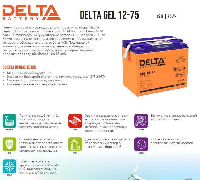 Аккумуляторные батареи серии  Delta | Asterion GEL
