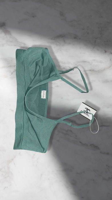 шанел кроп топ зелен спортен сутиен потниче потник фитнес спорт chanel