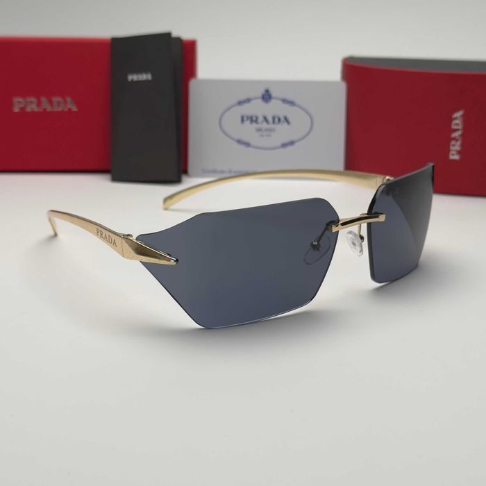 Слънчеви очила Prada Rimless нови, черно и кафяво Без рамка UV400 CE