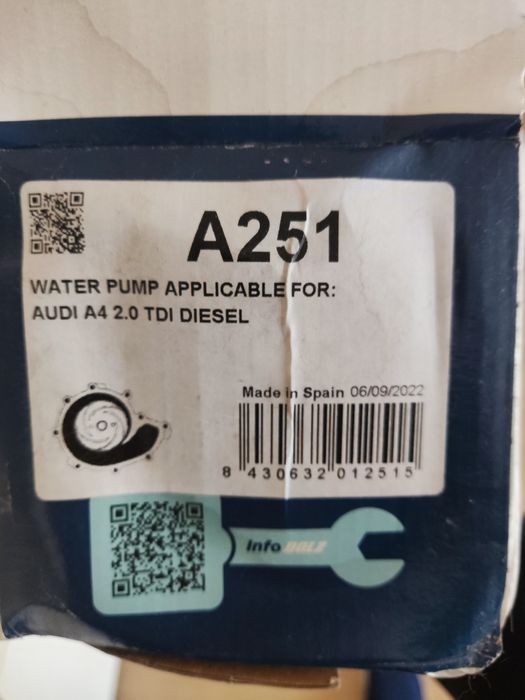 Водна помпа пасат б6 ауди