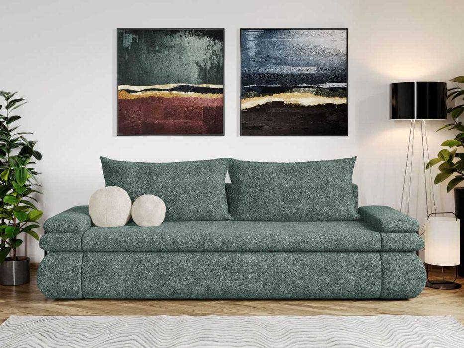 Canapea Extensibila Molly Plusata Turcoaz - Transport Gratuit