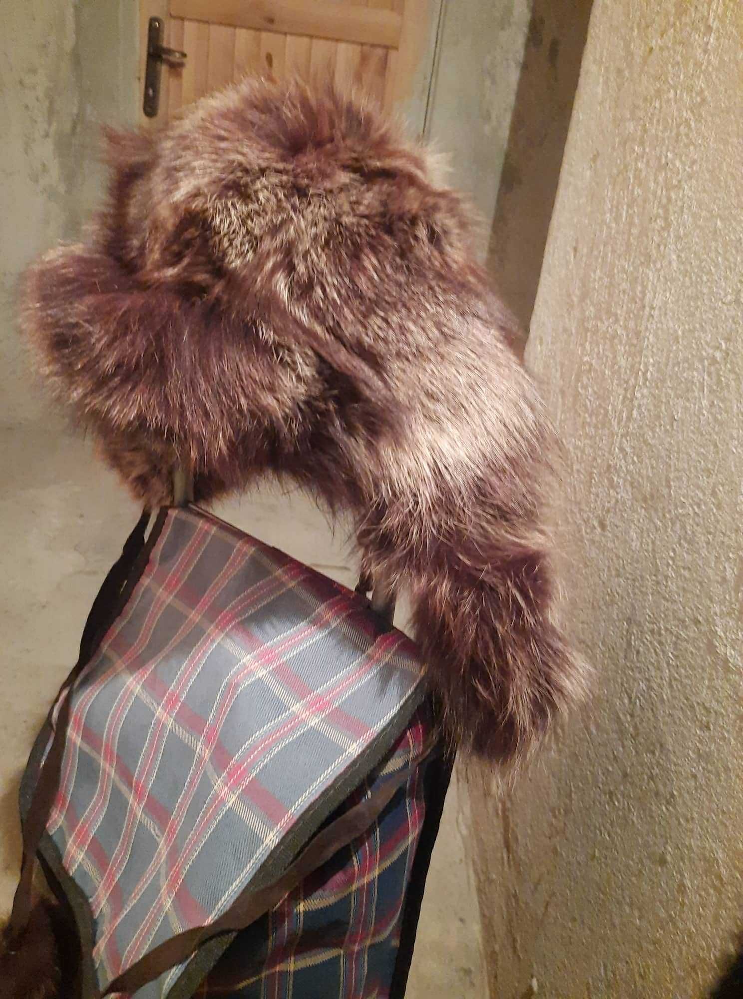 Зимна кожена шапка-лисица, кожена яка норка за палто и други шапки
