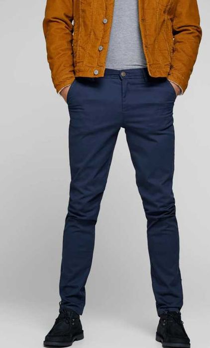 Jack & Jones Pantaloni chino Marco 12150148 Bleumarin Slim Fit W30 L32